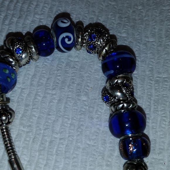 Pandora style spiner Sapphire blue bracelet - Picture 14 of 16